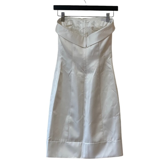 Alexandra Dillon‎ Winter White Tuxedo Dress w/ Black Sash - Picture 4 of 16